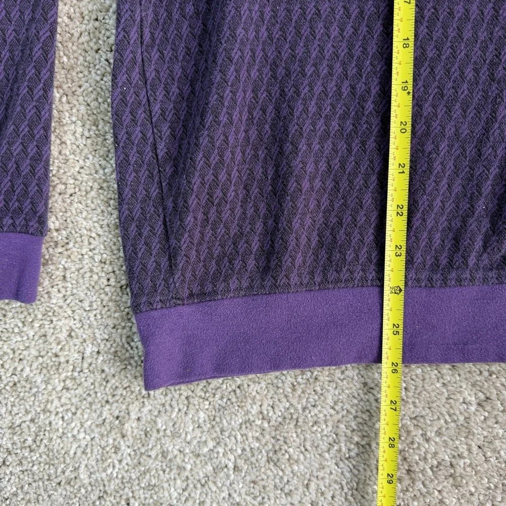Vintage Haband Casual Joe Sweater Mens XL Purple Geometric Collared Tight Knit